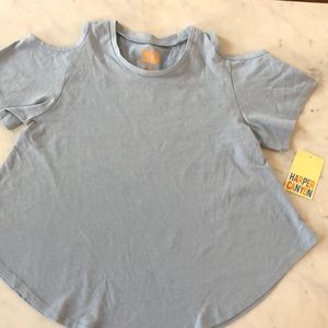 Harper canyon cold shoulder trapeze style tee